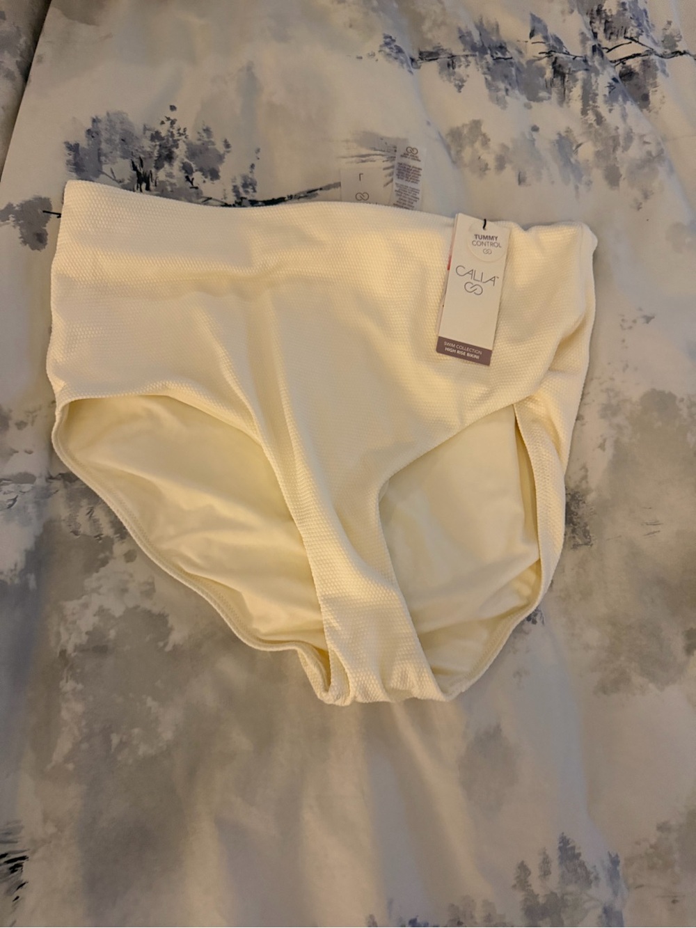 CALIA by Carrie Underwood Women's High-Waist Swim Bottoms in Cream